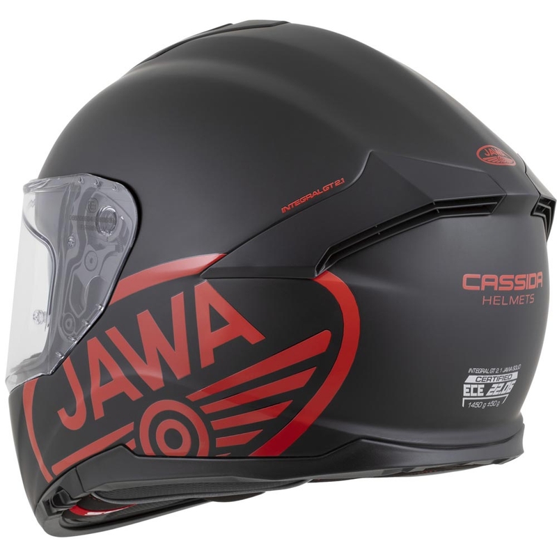 Κράνος μοτοσικλέτας Cassida Integral GT 2.1 Jawa Solid full-face, ματ μαύρο-γυαλιστερό κόκκινο