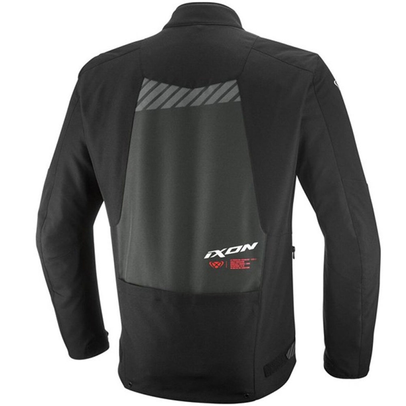 Μπουφάν μοτοσικλέτας IXON Tyr μαύρο-ανθρακί-φλουορ κόκκινο