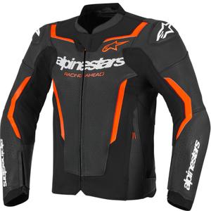 Δερμάτινο μπουφάν μοτοσικλέτας Alpinestars GP Force V2 Airflow μαύρο-φθορίζον κόκκινο-λευκό