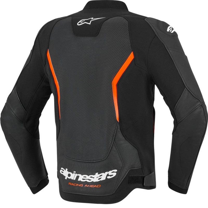 Δερμάτινο μπουφάν μοτοσικλέτας Alpinestars GP Force V2 Airflow μαύρο-φθορίζον κόκκινο-λευκό