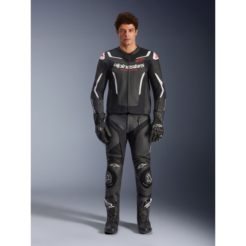 Δερμάτινο μπουφάν μοτοσικλέτας Alpinestars GP Force V2 Airflow μαύρο-λευκό