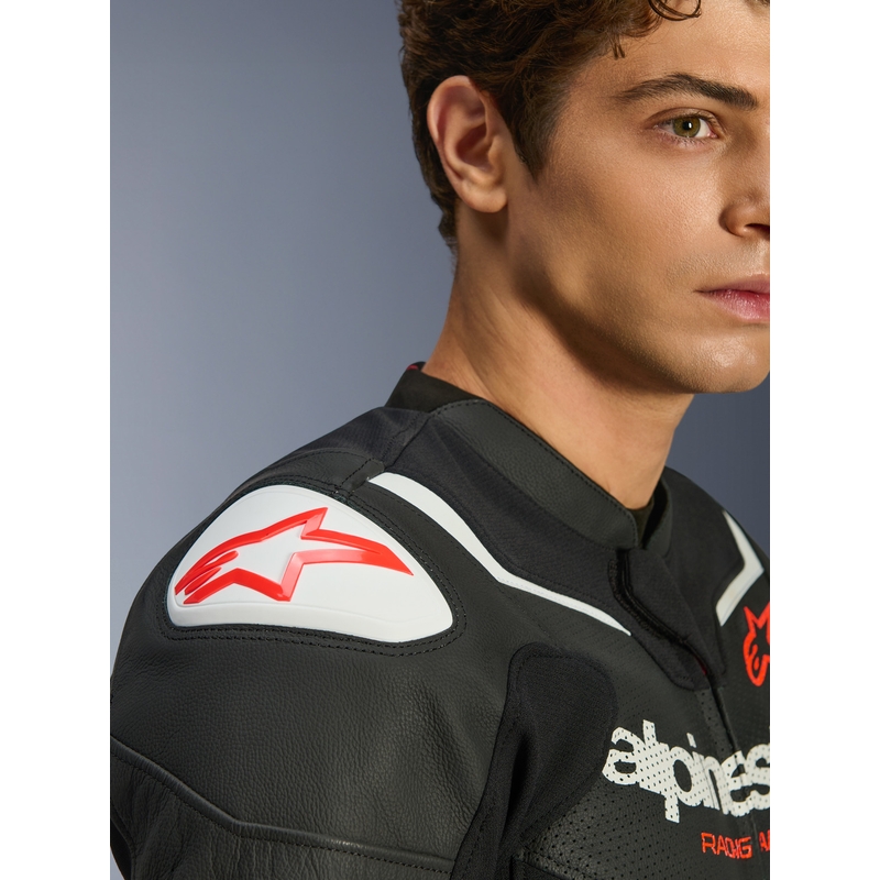 Δερμάτινο μπουφάν μοτοσικλέτας Alpinestars GP Force V2 Airflow μαύρο-λευκό