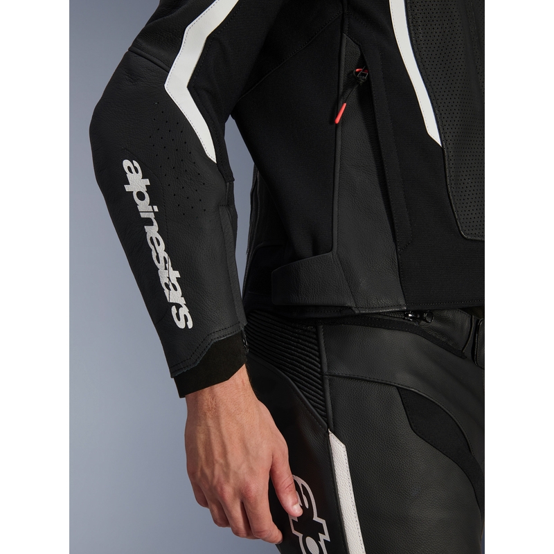 Δερμάτινο μπουφάν μοτοσικλέτας Alpinestars GP Force V2 Airflow μαύρο-λευκό