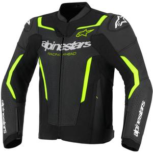 Δερμάτινο μπουφάν μοτοσικλέτας Alpinestars GP Force V2 Airflow μαύρο-φθορίζον κίτρινο