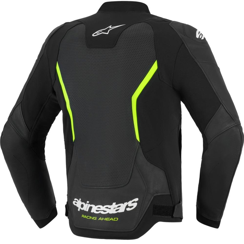 Δερμάτινο μπουφάν μοτοσικλέτας Alpinestars GP Force V2 Airflow μαύρο-φθορίζον κίτρινο