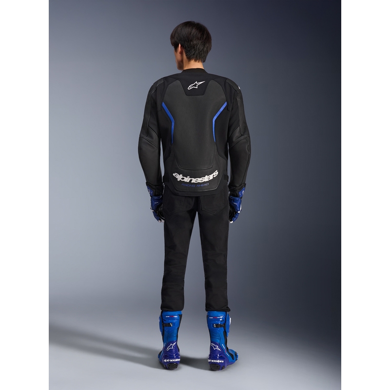 Δερμάτινο μπουφάν μοτοσικλέτας Alpinestars GP Force V2 Airflow μαύρο-μεταλλικό μπλε