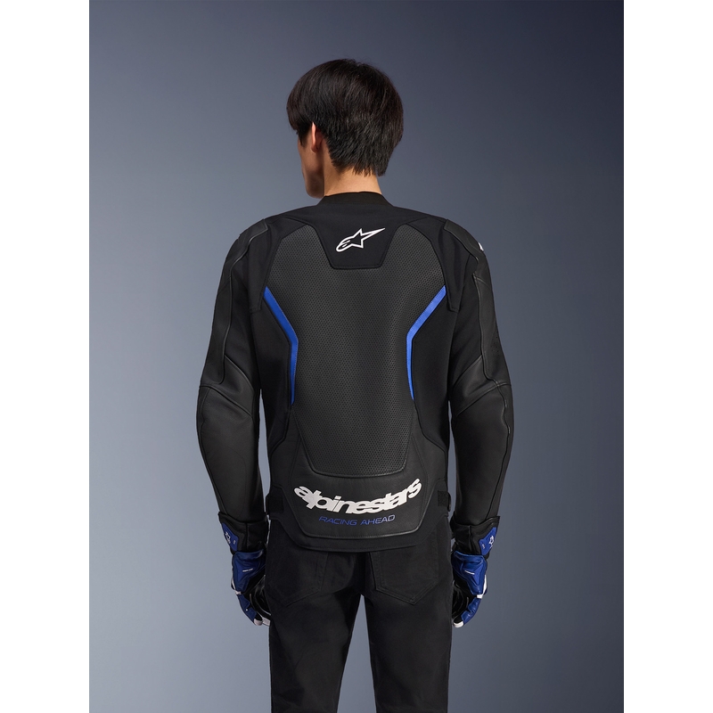 Δερμάτινο μπουφάν μοτοσικλέτας Alpinestars GP Force V2 Airflow μαύρο-μεταλλικό μπλε