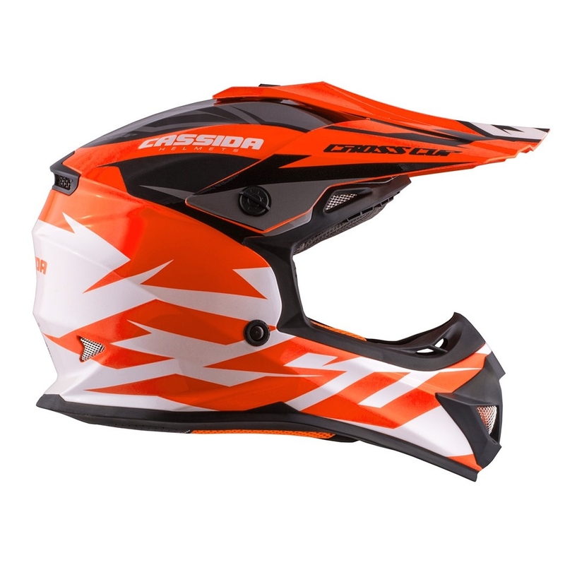 Dětská motokrosová přilba Cassida Cross Cup Two černo-bílo-fluo oranžová