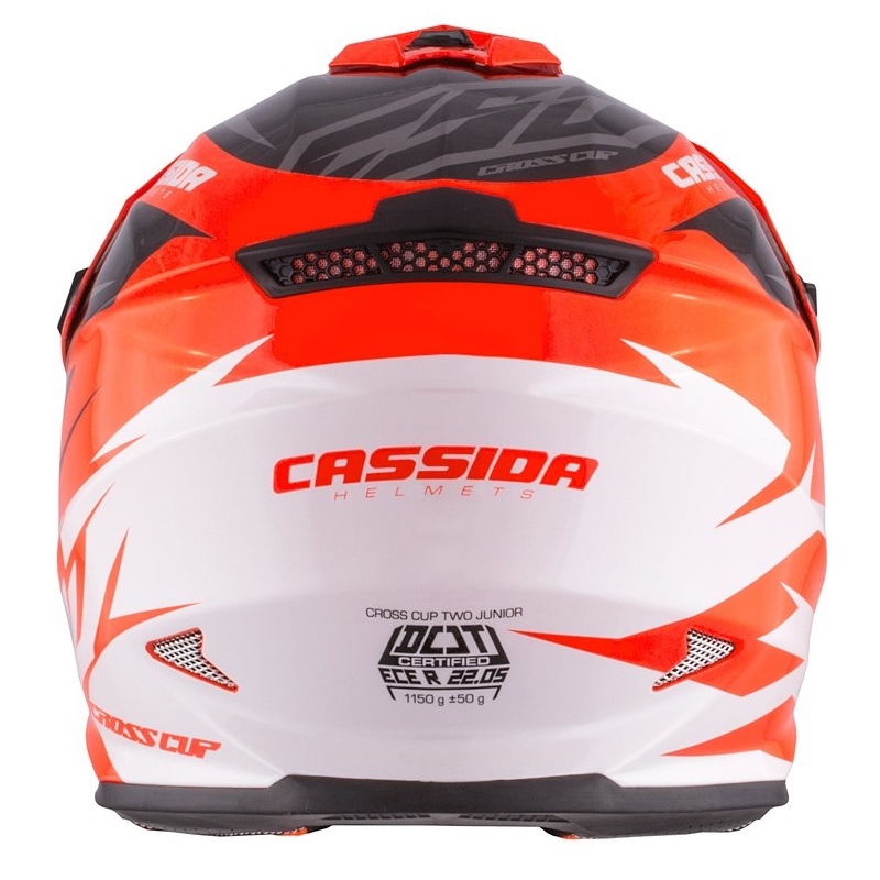 Dětská motokrosová přilba Cassida Cross Cup Two černo-bílo-fluo oranžová
