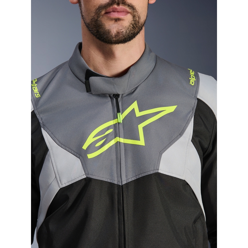 Αδιάβροχο μπουφάν μοτοσικλέτας Alpinestars T-JAWS V4 Μαύρο-Ανοιχτό γκρι-Γκρι