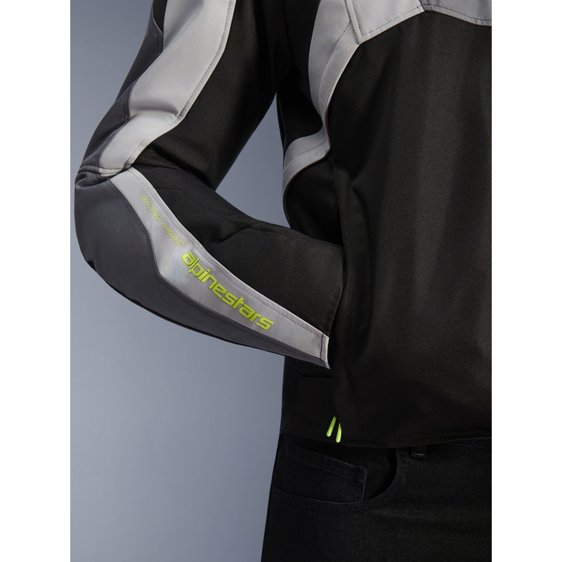 Αδιάβροχο μπουφάν μοτοσικλέτας Alpinestars T-JAWS V4 Μαύρο-Ανοιχτό γκρι-Γκρι