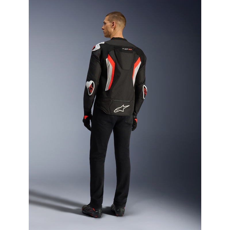 Μπουφάν μοτοσικλέτας Alpinestars T-GP AIR μαύρο-φλουορ κόκκινο