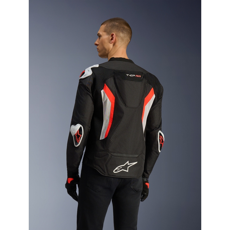 Μπουφάν μοτοσικλέτας Alpinestars T-GP AIR μαύρο-φλουορ κόκκινο