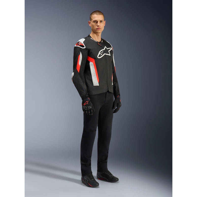 Μπουφάν μοτοσικλέτας Alpinestars T-GP AIR μαύρο-φλουορ κόκκινο