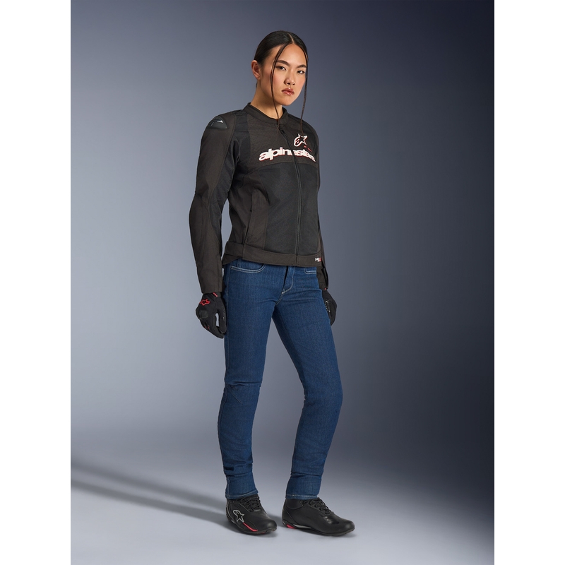 Γυναικείο μπουφάν μοτοσικλέτας Alpinestars Stella SMX Air μαύρο-λευκό-φλουορ κόκκινο