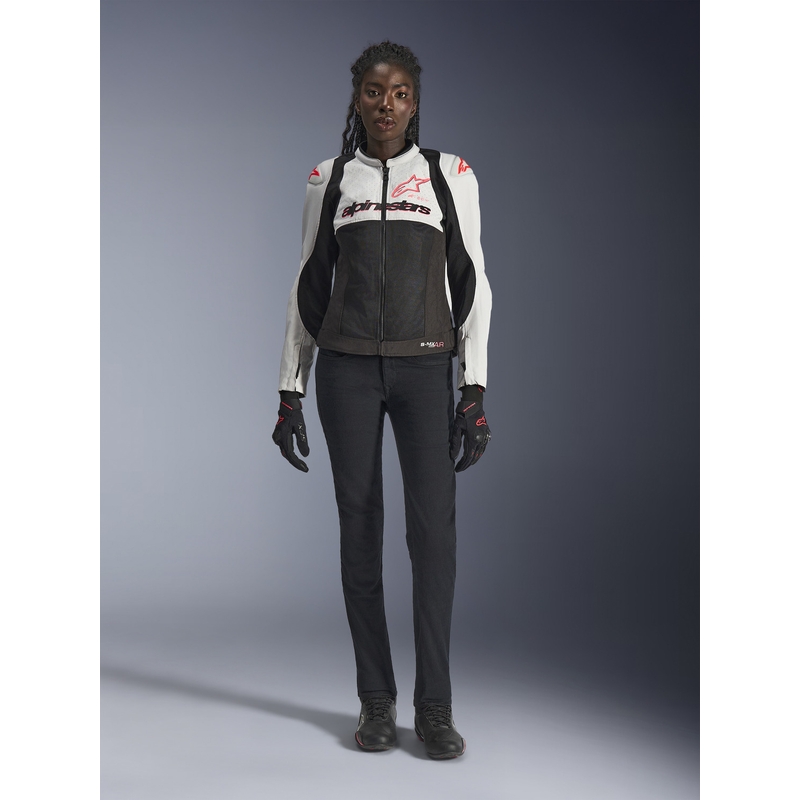 Γυναικείο μπουφάν μοτοσικλέτας Alpinestars Stella SMX Air ανοιχτό γκρι-μαύρο-ροζ