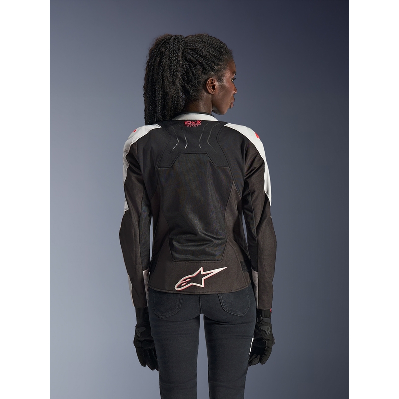 Γυναικείο μπουφάν μοτοσικλέτας Alpinestars Stella SMX Air ανοιχτό γκρι-μαύρο-ροζ