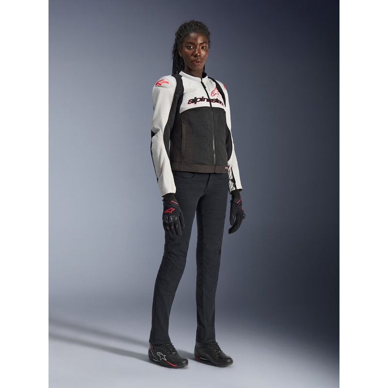 Γυναικείο μπουφάν μοτοσικλέτας Alpinestars Stella SMX Air ανοιχτό γκρι-μαύρο-ροζ