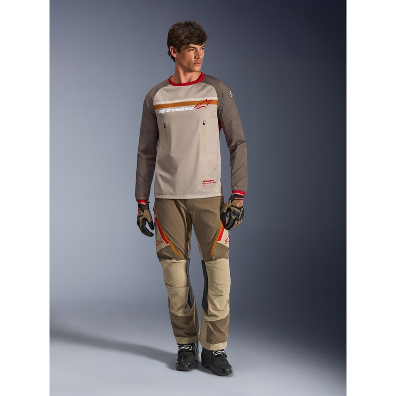 Φανέλα motocross Alpinestars Maxdura Dual καφέ-πορτοκαλί