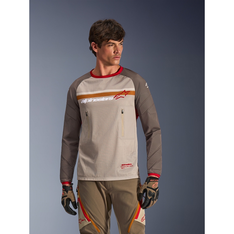Φανέλα motocross Alpinestars Maxdura Dual καφέ-πορτοκαλί