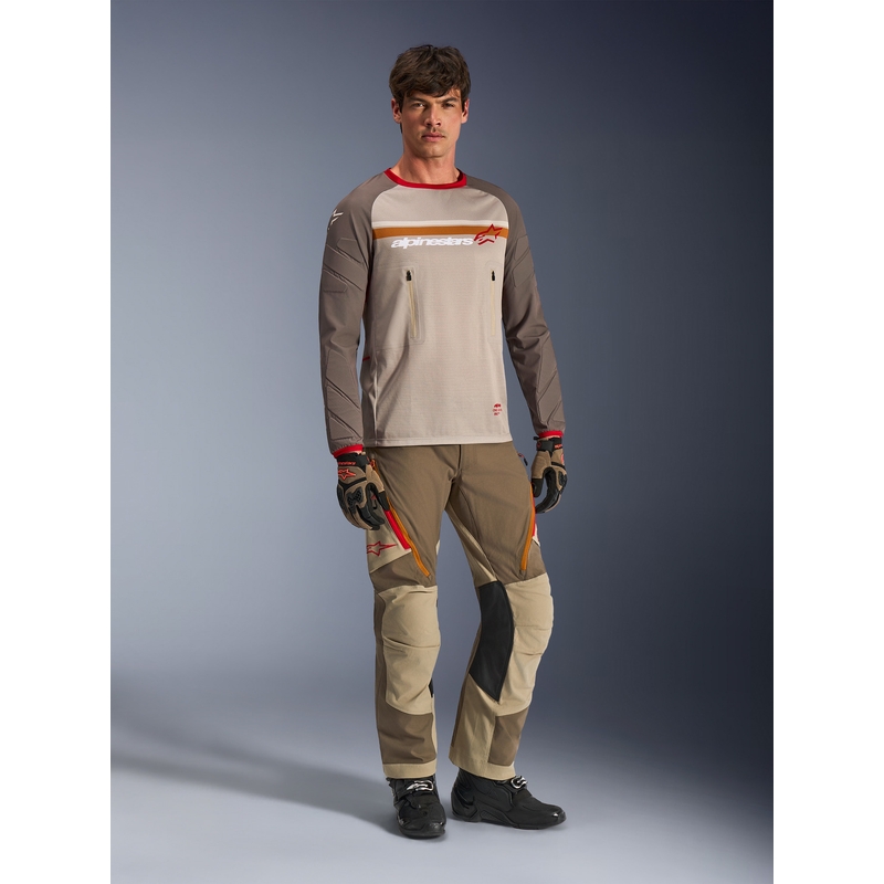 Φανέλα motocross Alpinestars Maxdura Dual καφέ-πορτοκαλί