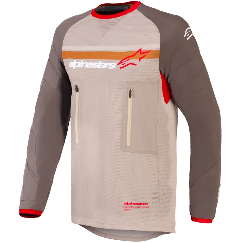 Φανέλα motocross Alpinestars Maxdura Dual καφέ-πορτοκαλί