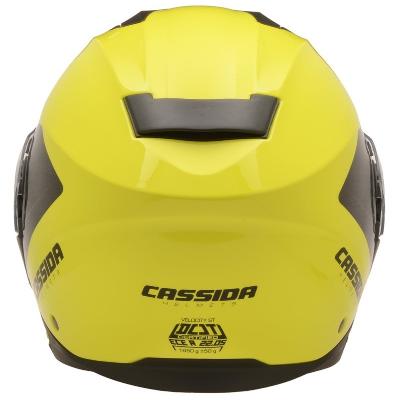 Cassida Velocity ST 2.1 μαύρο-φλούο κίτρινο κράνος με ανατροπή