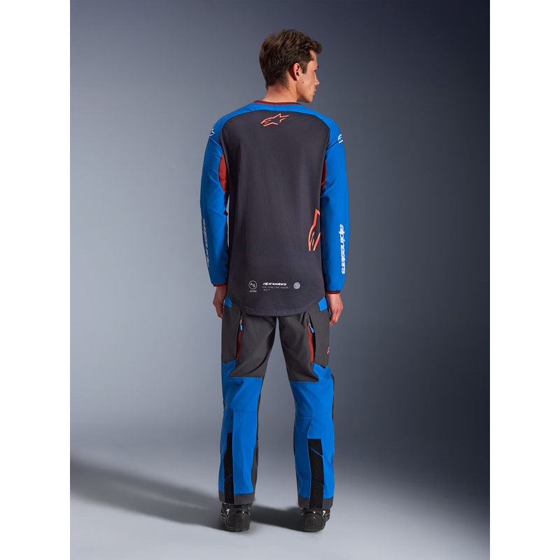 Φανέλα motocross Alpinestars Maxdura Dual σκούρο γκρι-μπλε-πορτοκαλί
