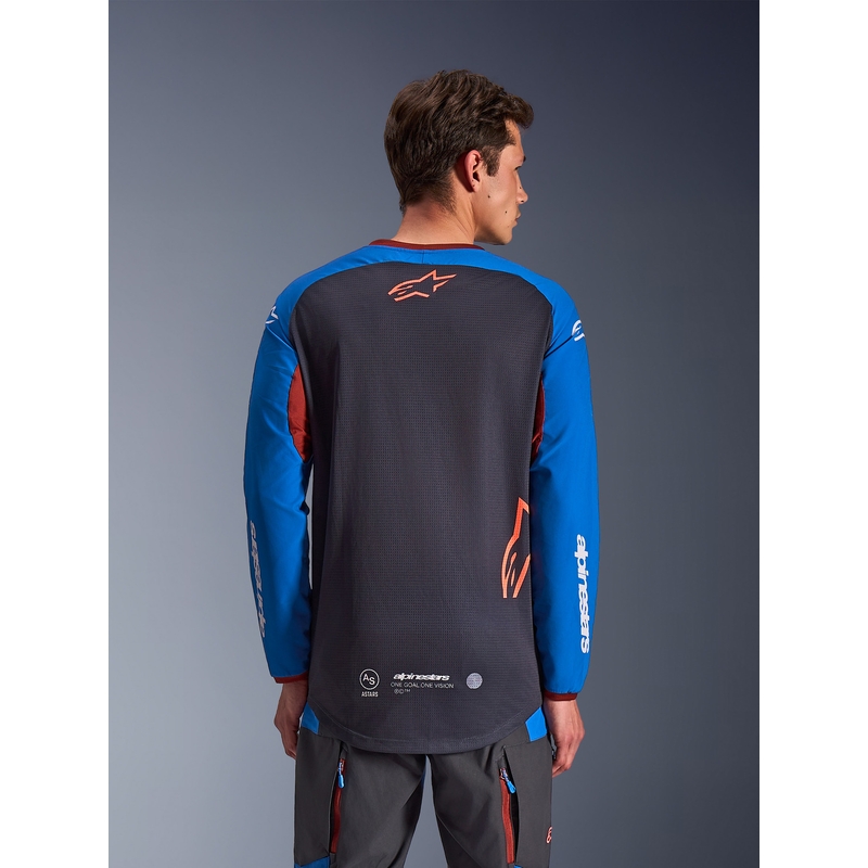 Φανέλα motocross Alpinestars Maxdura Dual σκούρο γκρι-μπλε-πορτοκαλί