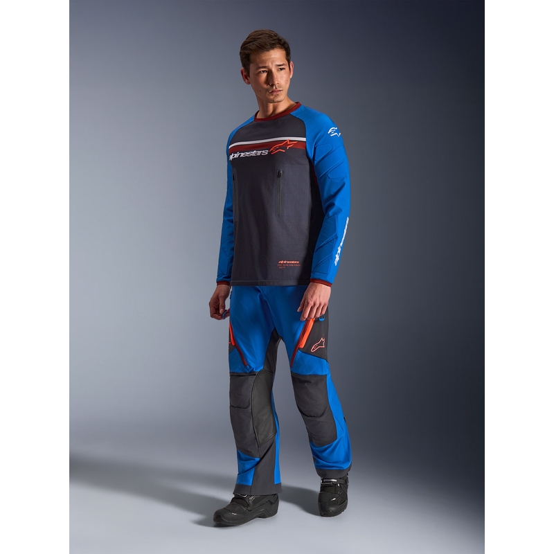 Φανέλα motocross Alpinestars Maxdura Dual σκούρο γκρι-μπλε-πορτοκαλί