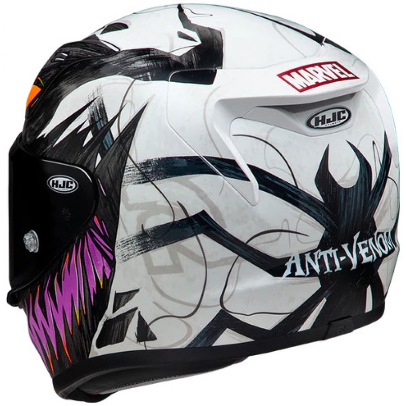 Κράνος μοτοσικλέτας full-face HJC RPHA 12 Anti Venom 2 Marvel MC8 μαύρο-άσπρο-μωβ