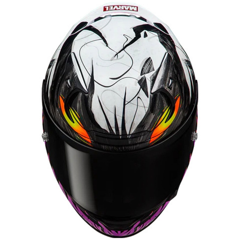 Κράνος μοτοσικλέτας full-face HJC RPHA 12 Anti Venom 2 Marvel MC8 μαύρο-άσπρο-μωβ