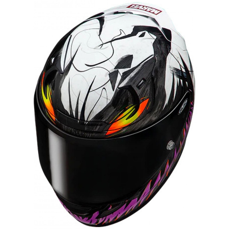Κράνος μοτοσικλέτας full-face HJC RPHA 12 Anti Venom 2 Marvel MC8 μαύρο-άσπρο-μωβ