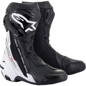Alpinestars Supertech R μαύρες και λευκές μπότες μοτοσικλέτας