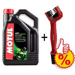 Σετ λαδιού Motul 5100 Ester 10W-40 4L + βούρτσα καθαρισμού αλυσίδας