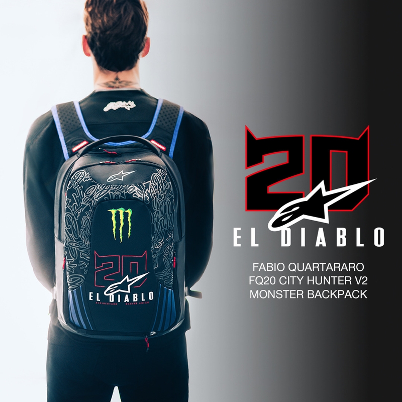 Σακίδιο πλάτης Alpinestars City Hunter V2 FQ20 Monster Collection Μαύρο-Φθορίζον Κόκκινο-Μπλε-Πράσινο 22 L