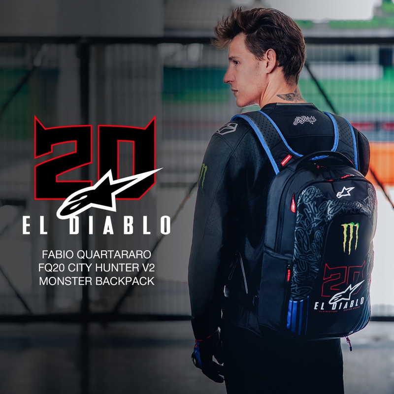 Σακίδιο πλάτης Alpinestars City Hunter V2 FQ20 Monster Collection Μαύρο-Φθορίζον Κόκκινο-Μπλε-Πράσινο 22 L