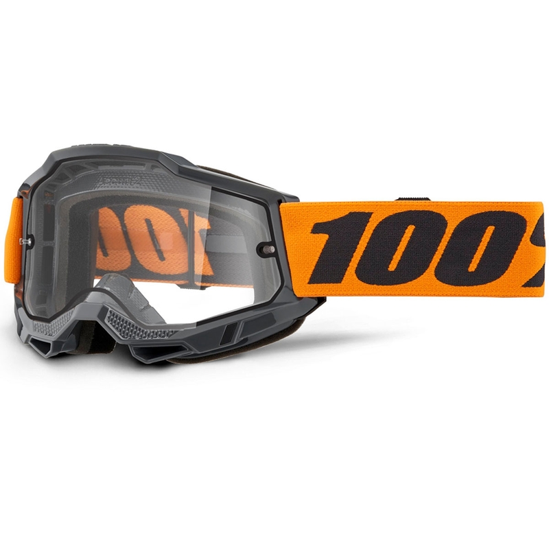 Γυαλιά Motocross 100% ACCURI 2 Enduro πορτοκαλί με διπλό διαφανές πλεξιγκλάς