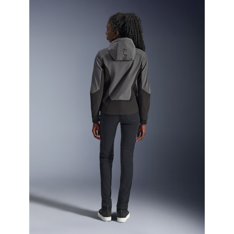 Γυναικείο μπουφάν μοτοσικλέτας Alpinestars Stella Radium Tech Hoodie σκούρο γκρι-μαύρο-ροζ