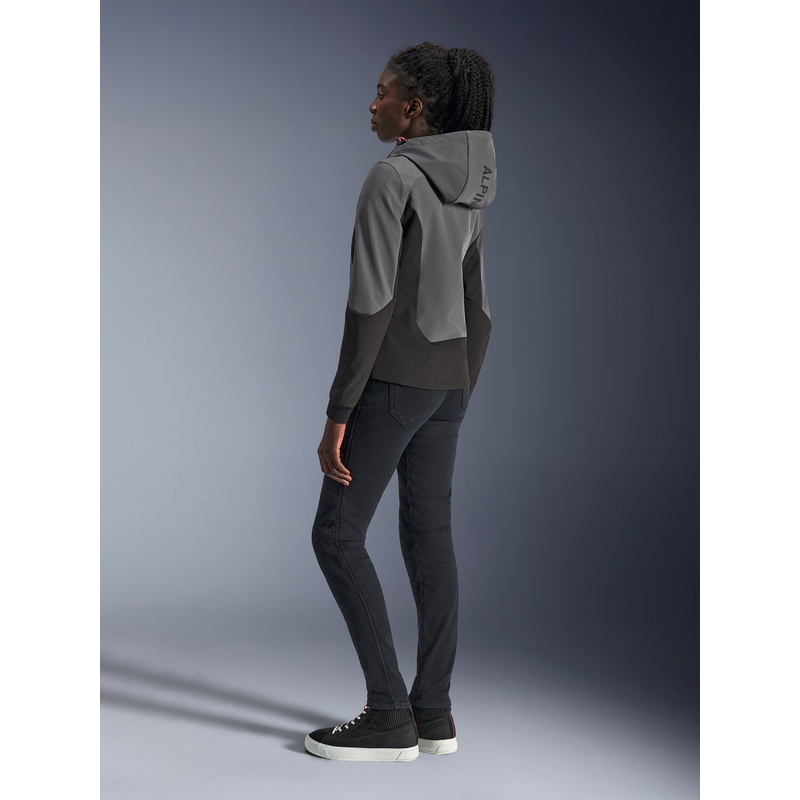 Γυναικείο μπουφάν μοτοσικλέτας Alpinestars Stella Radium Tech Hoodie σκούρο γκρι-μαύρο-ροζ