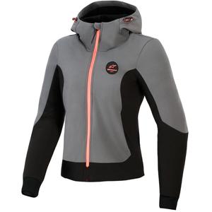 Γυναικείο μπουφάν μοτοσικλέτας Alpinestars Stella Radium Tech Hoodie σκούρο γκρι-μαύρο-ροζ