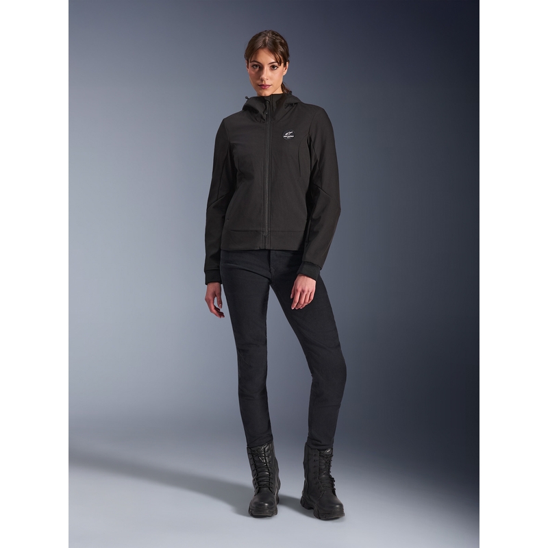 Γυναικείο μπουφάν μοτοσικλέτας Alpinestars Stella Radium Tech Hoodie, μαύρο