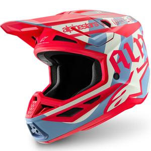 Κράνος motocross Beast Coast περιορισμένης έκδοσης Alpinestars Supertech S-M7 γκρι-μαύρο-πορτοκαλί