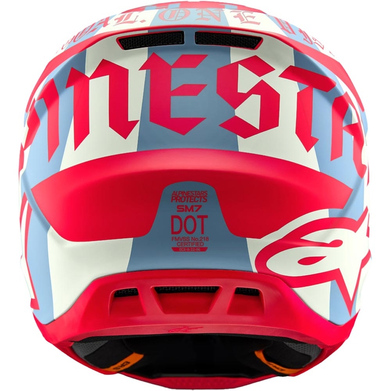 Κράνος motocross Beast Coast περιορισμένης έκδοσης Alpinestars Supertech S-M7 γκρι-μαύρο-πορτοκαλί