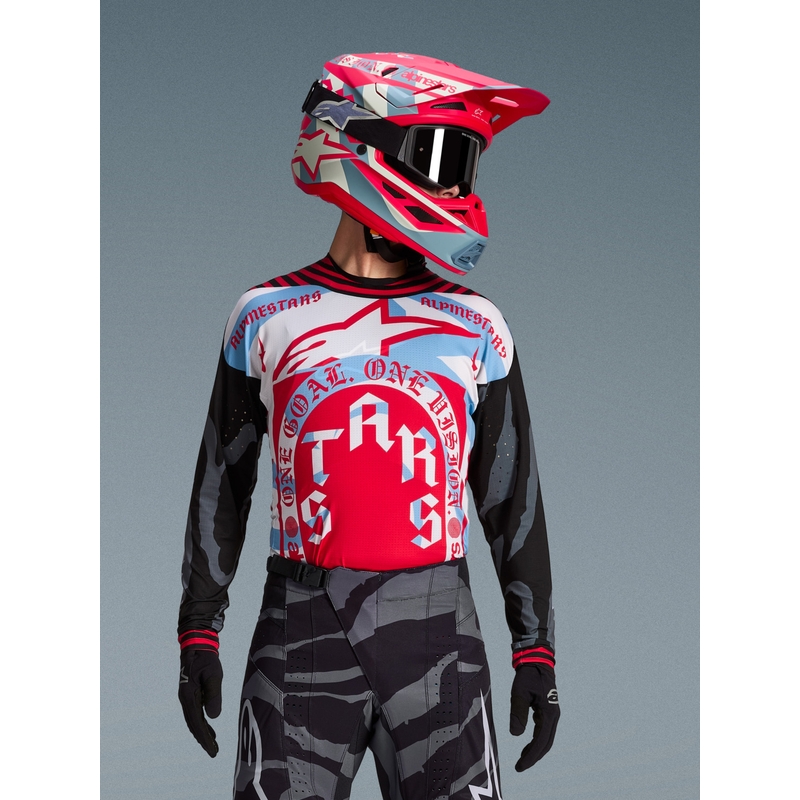 Τζέρσεϊ motocross Beast Coast περιορισμένης έκδοσης Alpinestars Techstar γκρι-μαύρο-πορτοκαλί