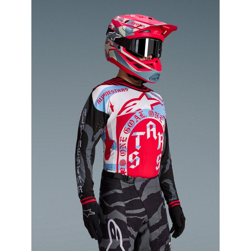 Τζέρσεϊ motocross Beast Coast περιορισμένης έκδοσης Alpinestars Techstar γκρι-μαύρο-πορτοκαλί