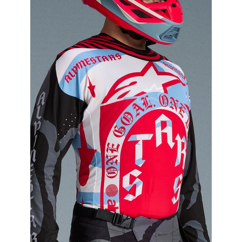 Τζέρσεϊ motocross Beast Coast περιορισμένης έκδοσης Alpinestars Techstar γκρι-μαύρο-πορτοκαλί