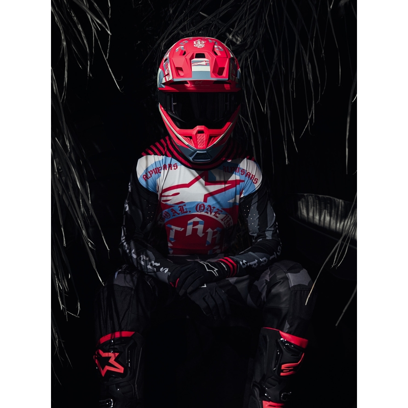 Τζέρσεϊ motocross Beast Coast περιορισμένης έκδοσης Alpinestars Techstar γκρι-μαύρο-πορτοκαλί