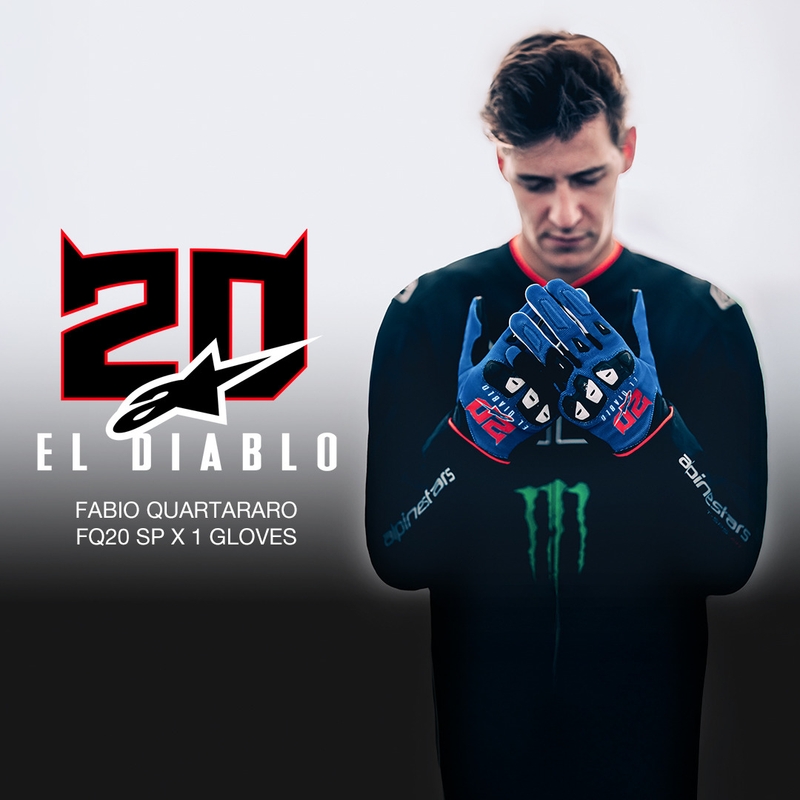 Συλλογή γαντιών μοτοσικλέτας Alpinestars SP X 1 FQ20 μπλε-μαύρο-φλουορ κόκκινο