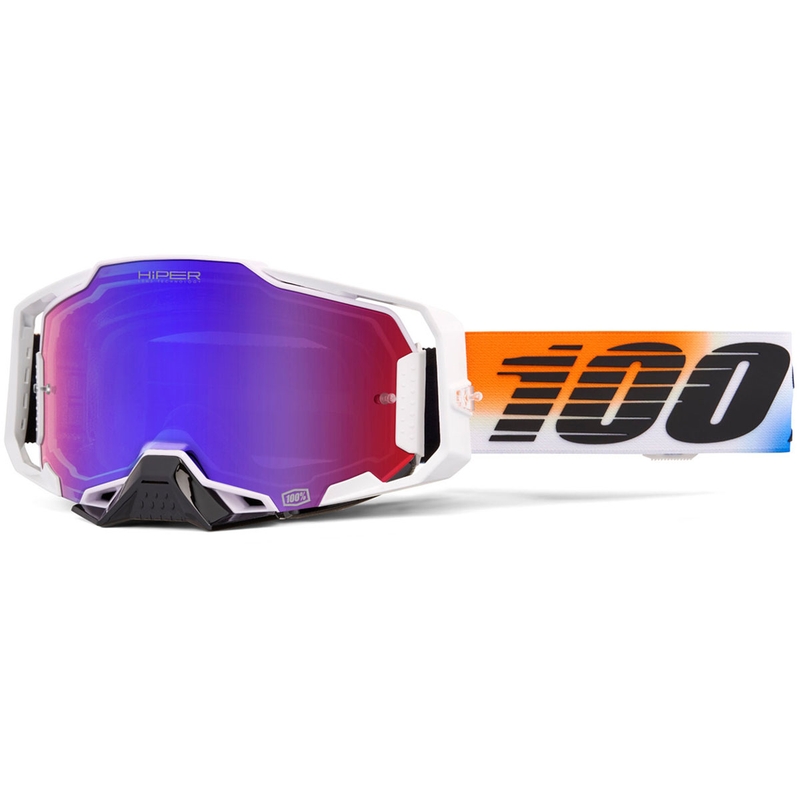Γυαλιά Motocross 100% ARMEGA HIPER UNITED με κόκκινο-μπλε φακό HIPER